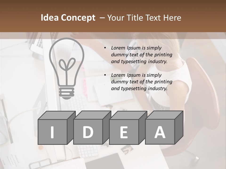 A Man And A Woman Sitting At A Desk Working On A Laptop PowerPoint Template