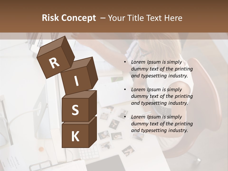 A Man And A Woman Sitting At A Desk Working On A Laptop PowerPoint Template