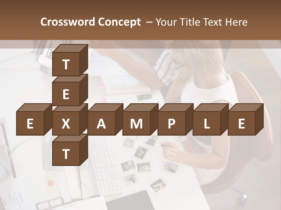 A Man And A Woman Sitting At A Desk Working On A Laptop PowerPoint Template