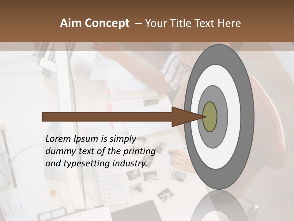 A Man And A Woman Sitting At A Desk Working On A Laptop PowerPoint Template