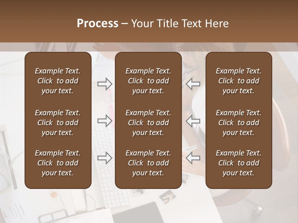 A Man And A Woman Sitting At A Desk Working On A Laptop PowerPoint Template