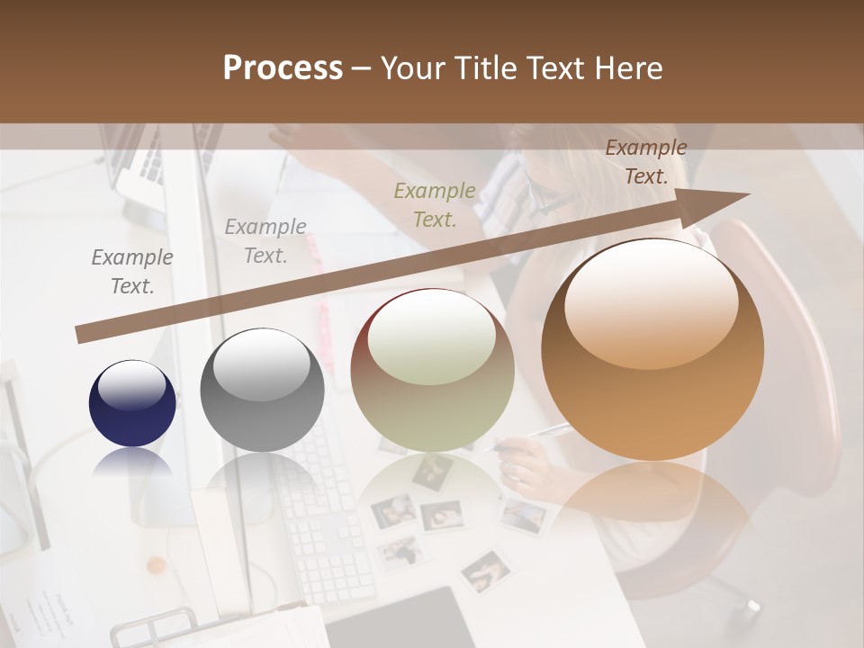 A Man And A Woman Sitting At A Desk Working On A Laptop PowerPoint Template