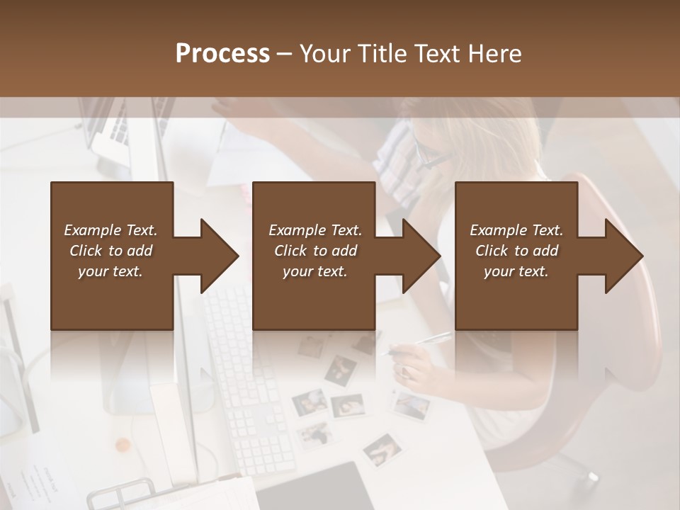 A Man And A Woman Sitting At A Desk Working On A Laptop PowerPoint Template