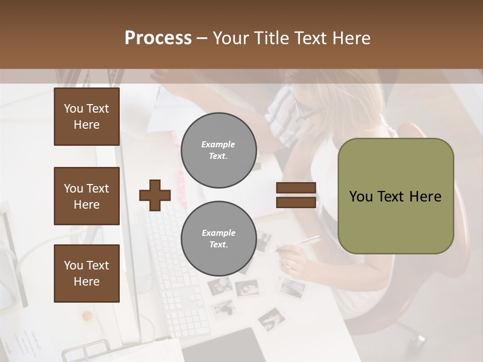 A Man And A Woman Sitting At A Desk Working On A Laptop PowerPoint Template