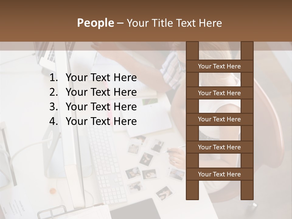 A Man And A Woman Sitting At A Desk Working On A Laptop PowerPoint Template