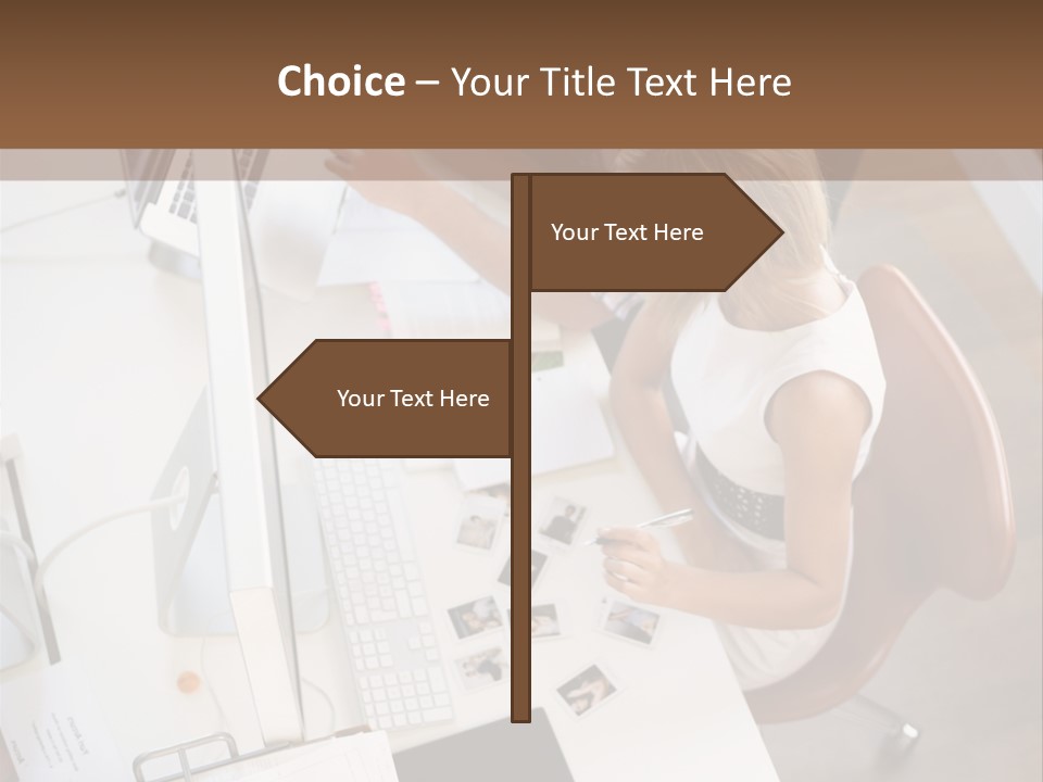 A Man And A Woman Sitting At A Desk Working On A Laptop PowerPoint Template