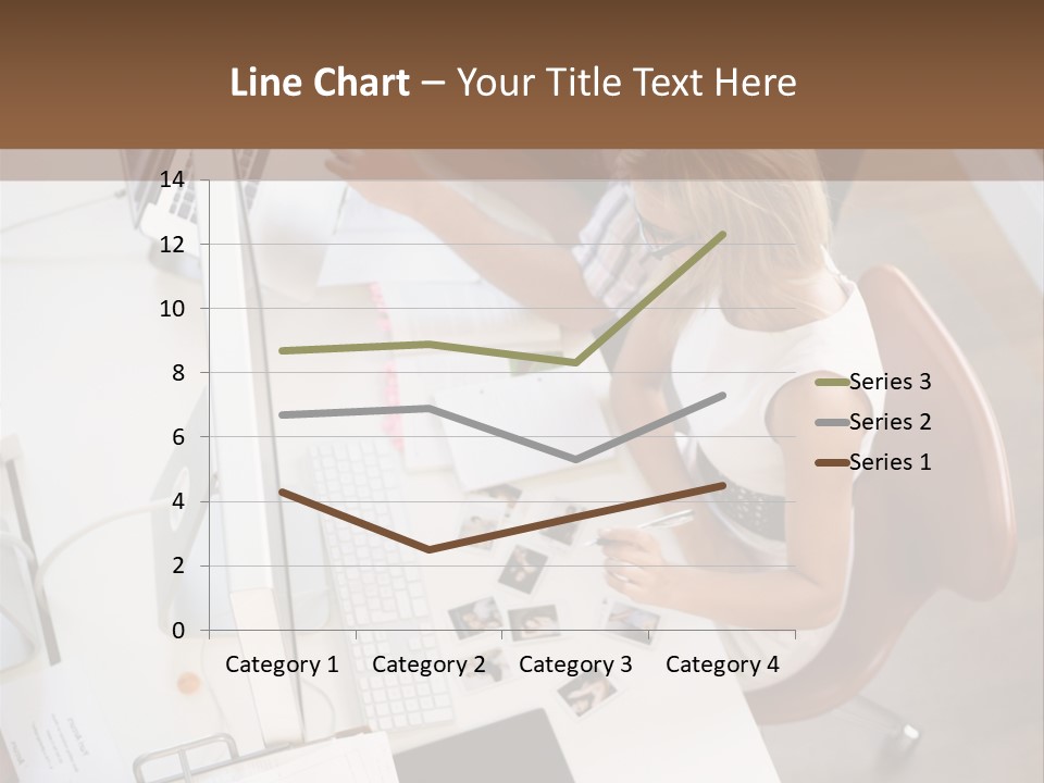 A Man And A Woman Sitting At A Desk Working On A Laptop PowerPoint Template