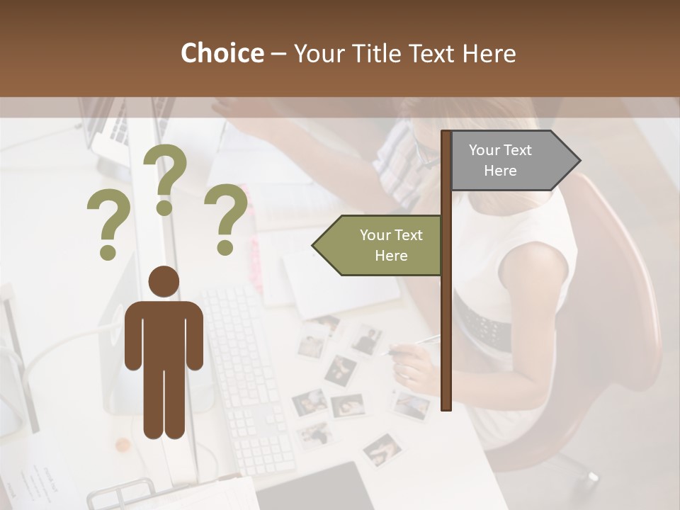 A Man And A Woman Sitting At A Desk Working On A Laptop PowerPoint Template