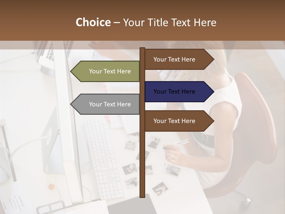 A Man And A Woman Sitting At A Desk Working On A Laptop PowerPoint Template