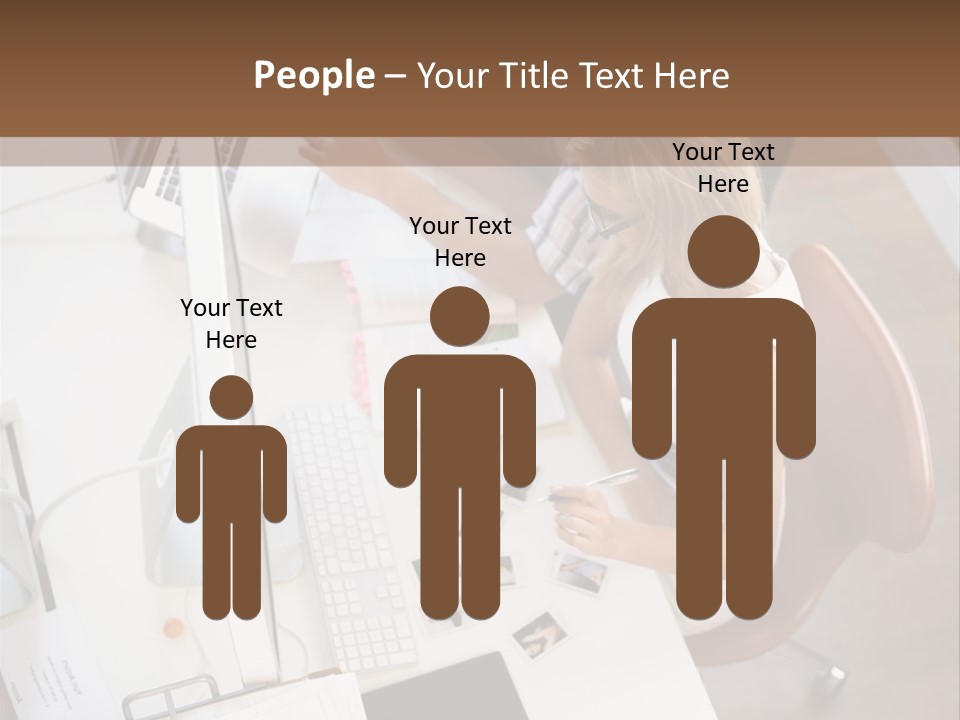 A Man And A Woman Sitting At A Desk Working On A Laptop PowerPoint Template