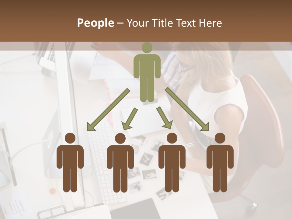 A Man And A Woman Sitting At A Desk Working On A Laptop PowerPoint Template