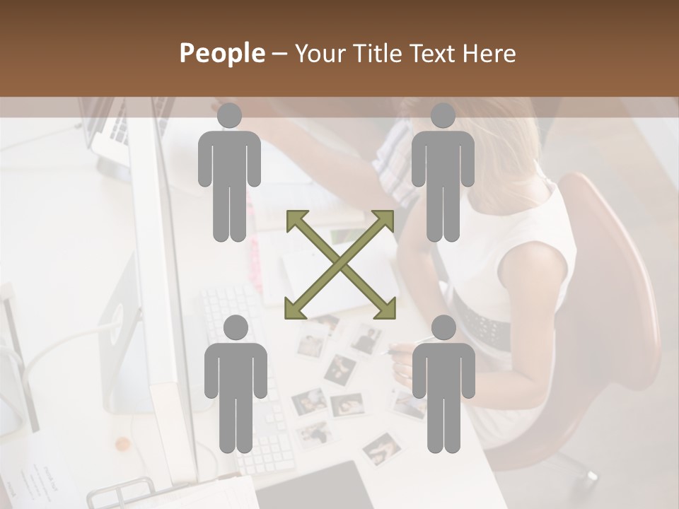 A Man And A Woman Sitting At A Desk Working On A Laptop PowerPoint Template