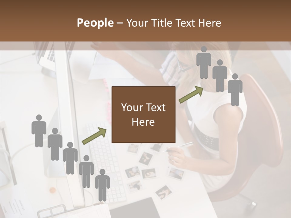 A Man And A Woman Sitting At A Desk Working On A Laptop PowerPoint Template