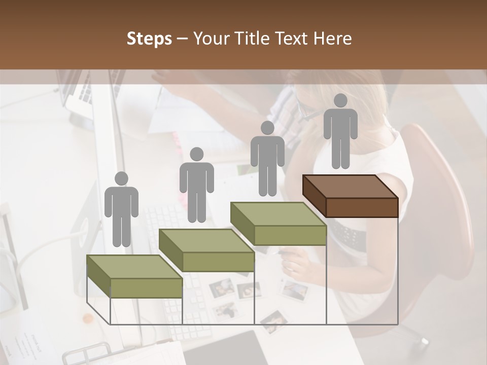 A Man And A Woman Sitting At A Desk Working On A Laptop PowerPoint Template