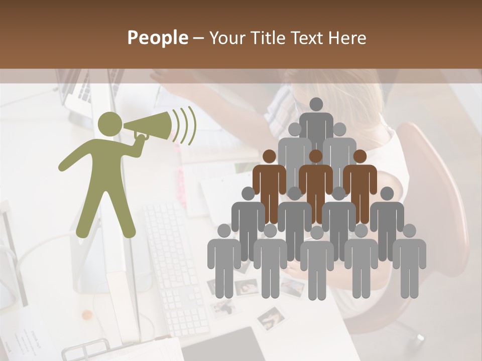 A Man And A Woman Sitting At A Desk Working On A Laptop PowerPoint Template