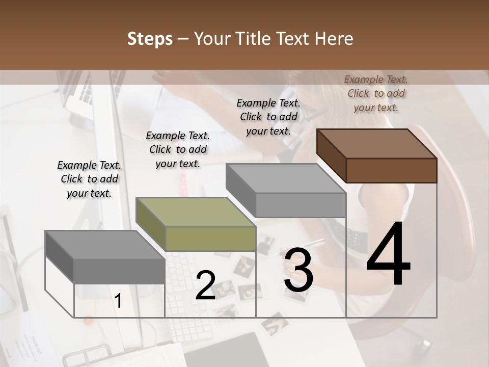 A Man And A Woman Sitting At A Desk Working On A Laptop PowerPoint Template