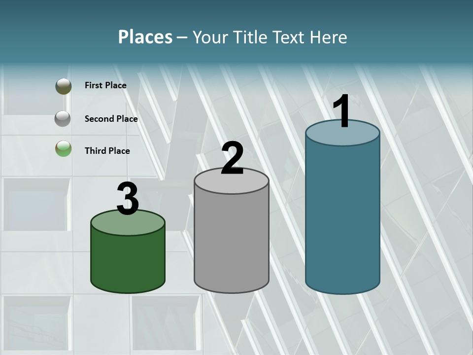 A Building With Windows And A Sky Background PowerPoint Template