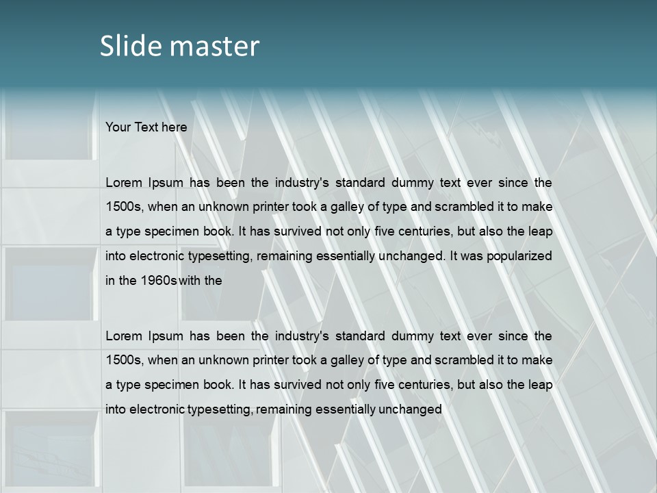 A Building With Windows And A Sky Background PowerPoint Template