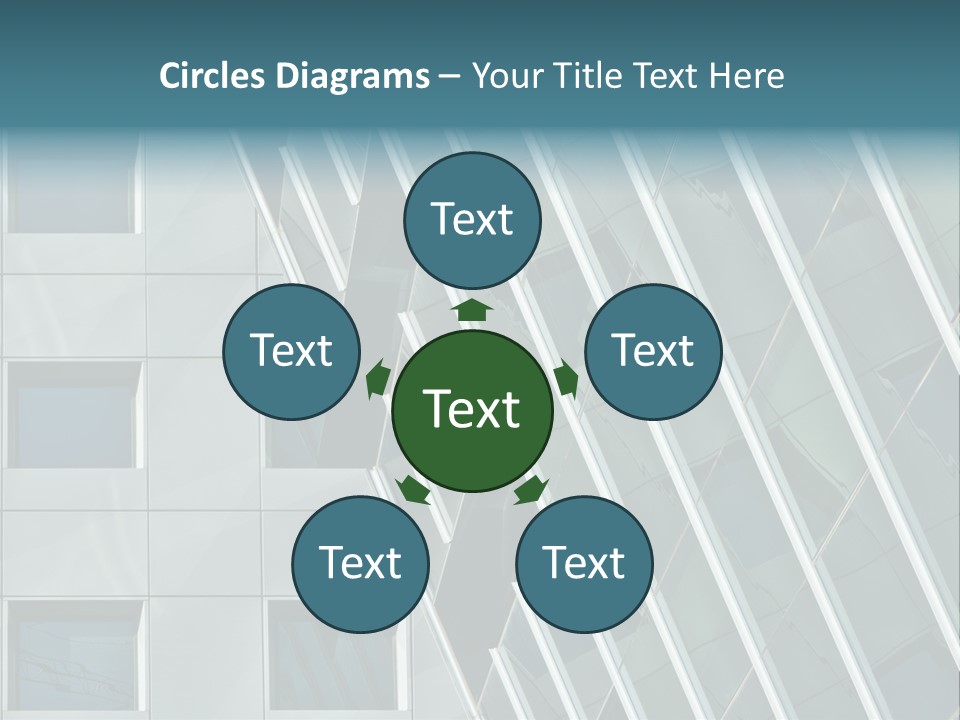 A Building With Windows And A Sky Background PowerPoint Template