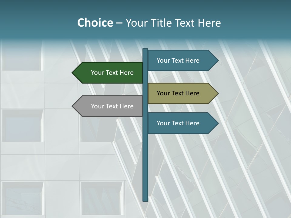 A Building With Windows And A Sky Background PowerPoint Template