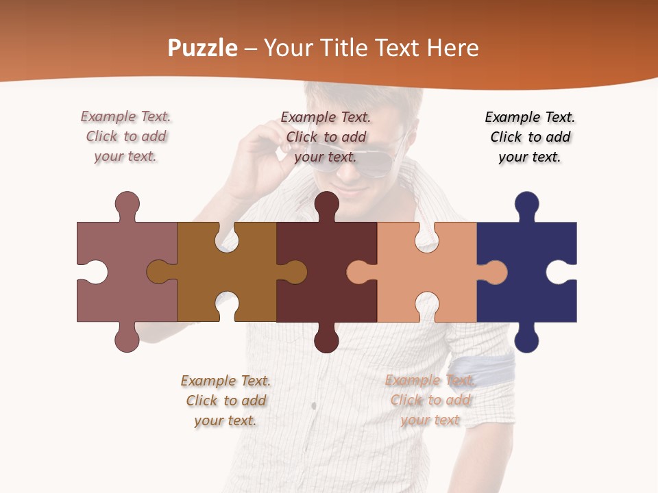 A Man In A White Shirt Is Holding His Sunglasses PowerPoint Template