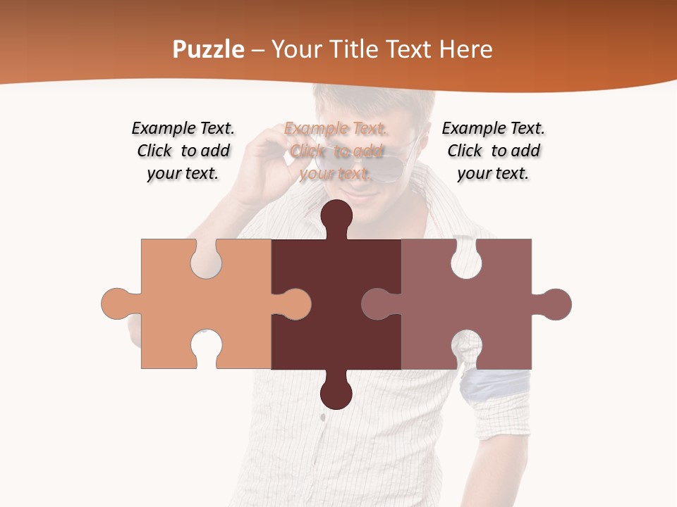 A Man In A White Shirt Is Holding His Sunglasses PowerPoint Template