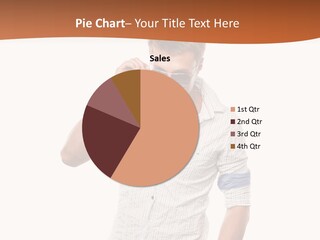 A Man In A White Shirt Is Holding His Sunglasses PowerPoint Template