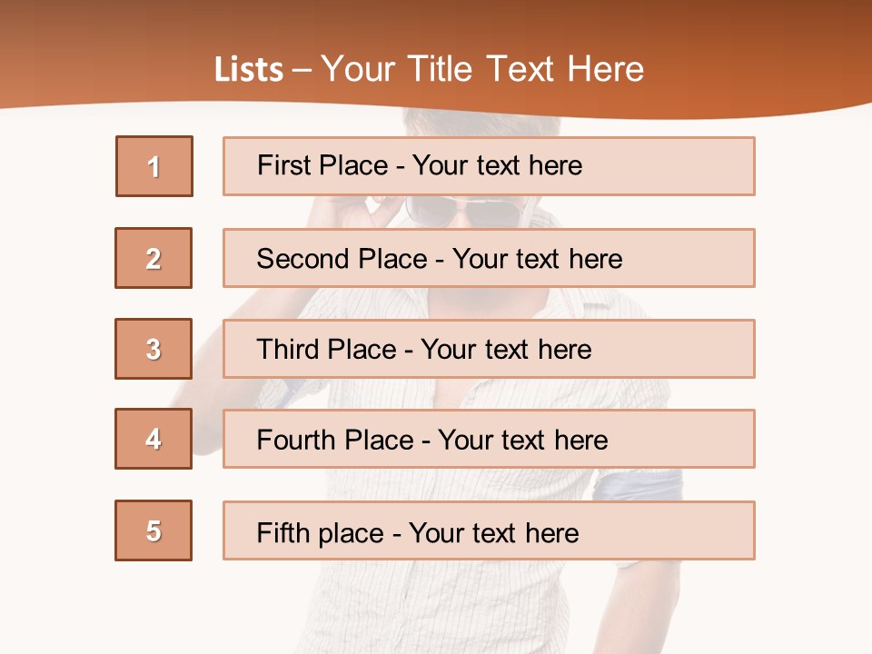 A Man In A White Shirt Is Holding His Sunglasses PowerPoint Template