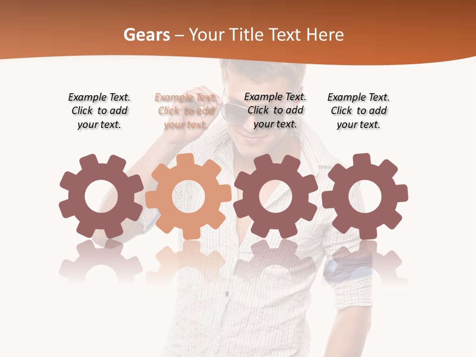 A Man In A White Shirt Is Holding His Sunglasses PowerPoint Template