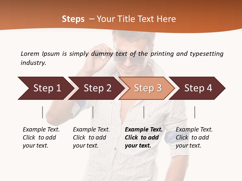 A Man In A White Shirt Is Holding His Sunglasses PowerPoint Template