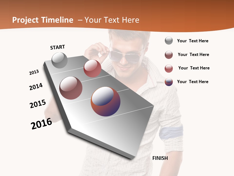 A Man In A White Shirt Is Holding His Sunglasses PowerPoint Template