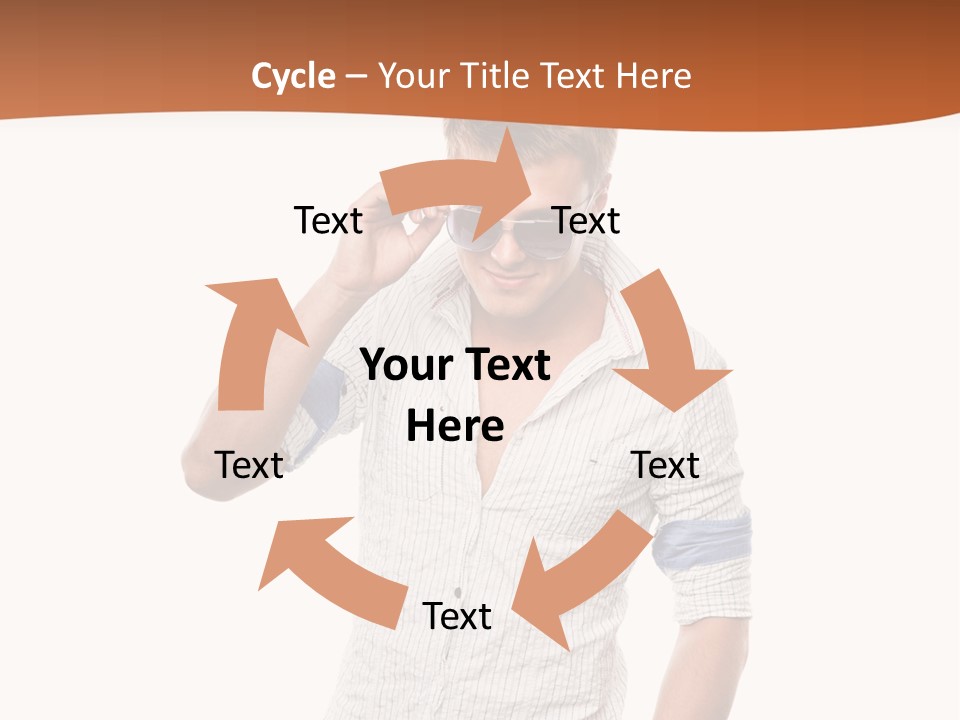 A Man In A White Shirt Is Holding His Sunglasses PowerPoint Template