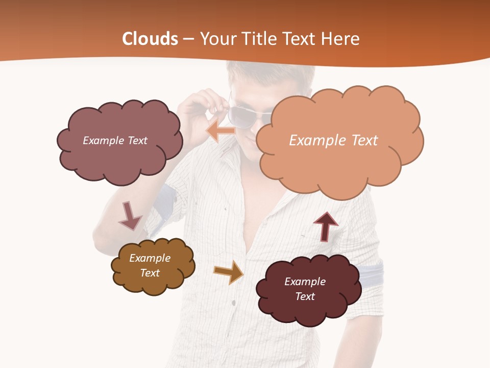 A Man In A White Shirt Is Holding His Sunglasses PowerPoint Template