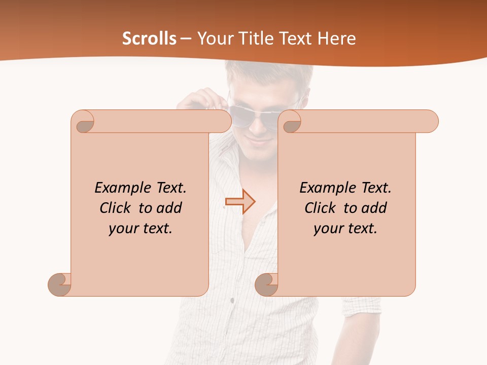 A Man In A White Shirt Is Holding His Sunglasses PowerPoint Template