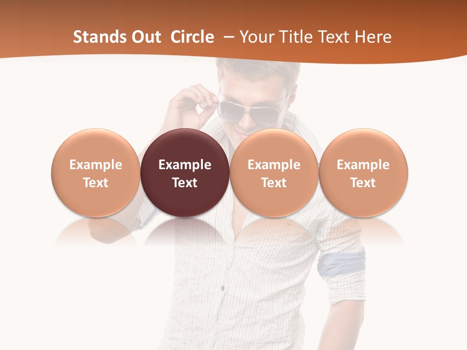 A Man In A White Shirt Is Holding His Sunglasses PowerPoint Template