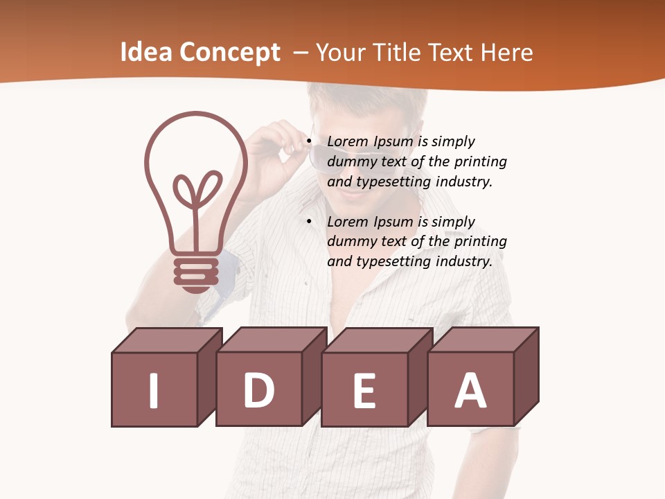 A Man In A White Shirt Is Holding His Sunglasses PowerPoint Template