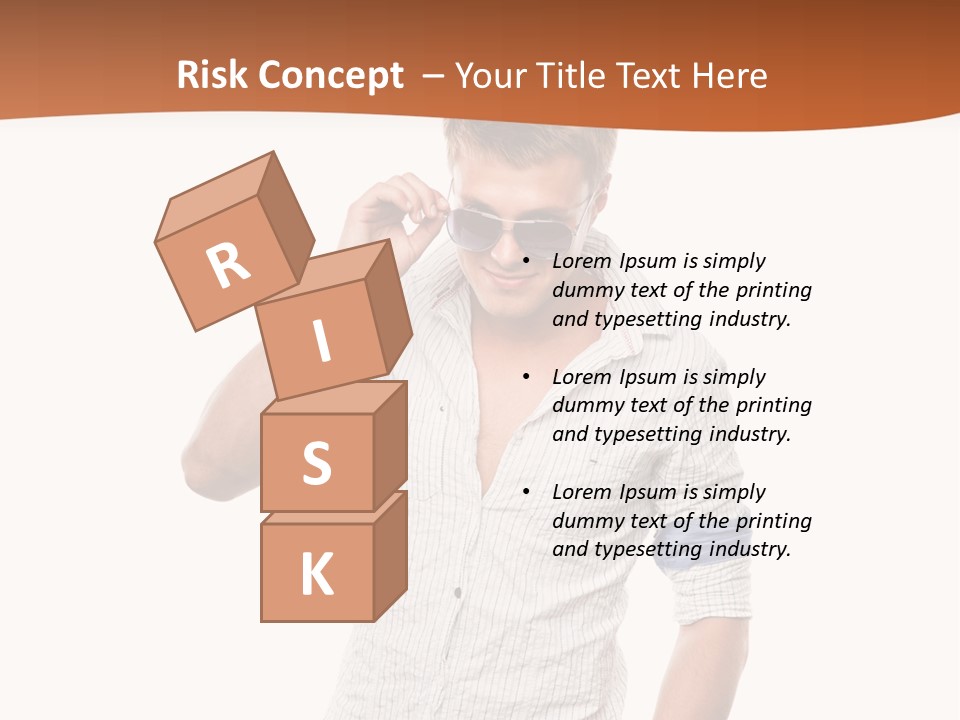 A Man In A White Shirt Is Holding His Sunglasses PowerPoint Template