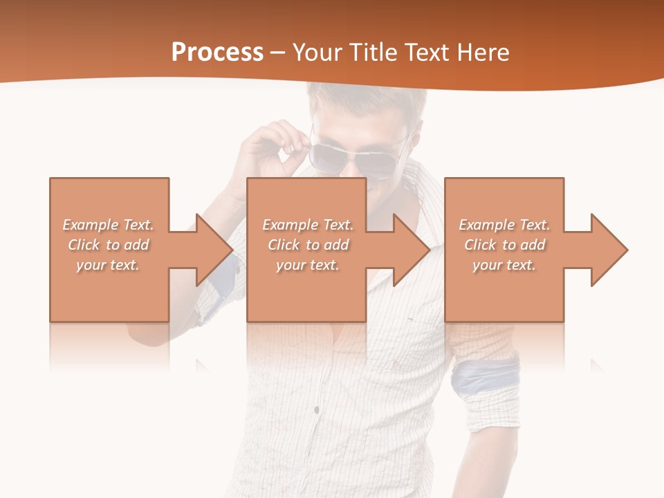 A Man In A White Shirt Is Holding His Sunglasses PowerPoint Template
