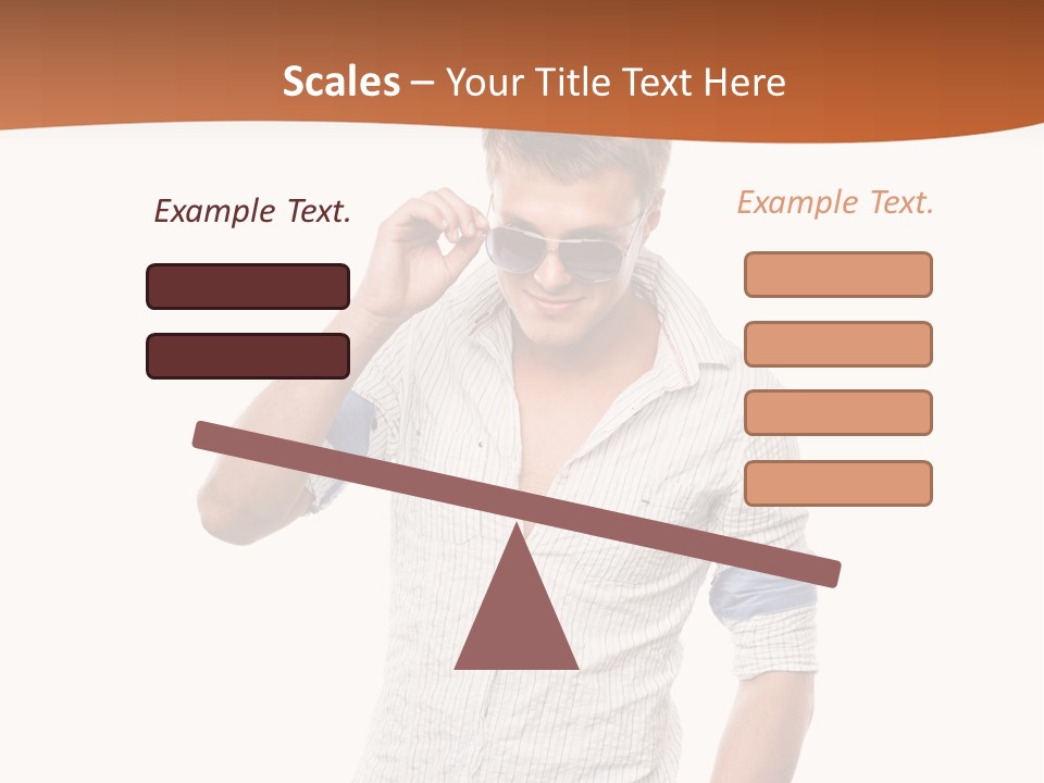 A Man In A White Shirt Is Holding His Sunglasses PowerPoint Template