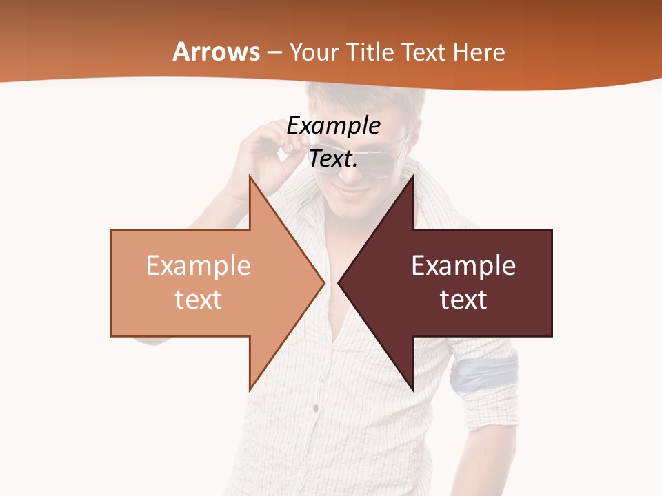 A Man In A White Shirt Is Holding His Sunglasses PowerPoint Template