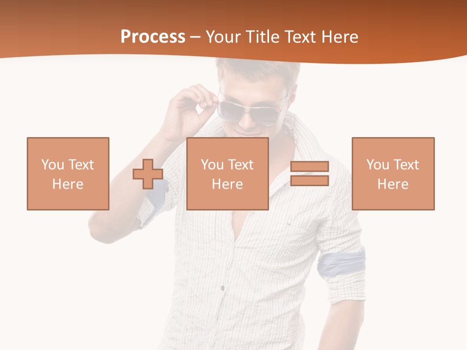 A Man In A White Shirt Is Holding His Sunglasses PowerPoint Template