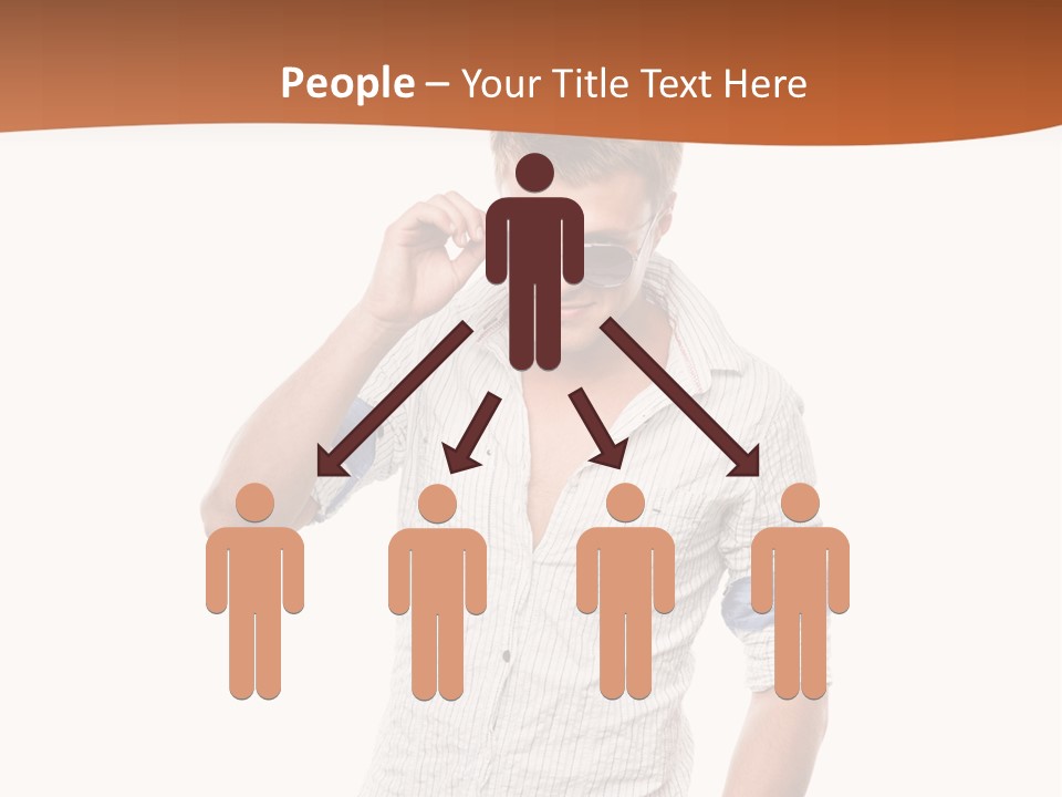 A Man In A White Shirt Is Holding His Sunglasses PowerPoint Template