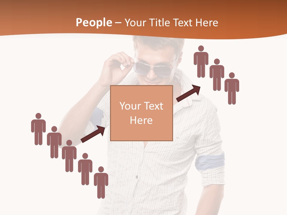 A Man In A White Shirt Is Holding His Sunglasses PowerPoint Template