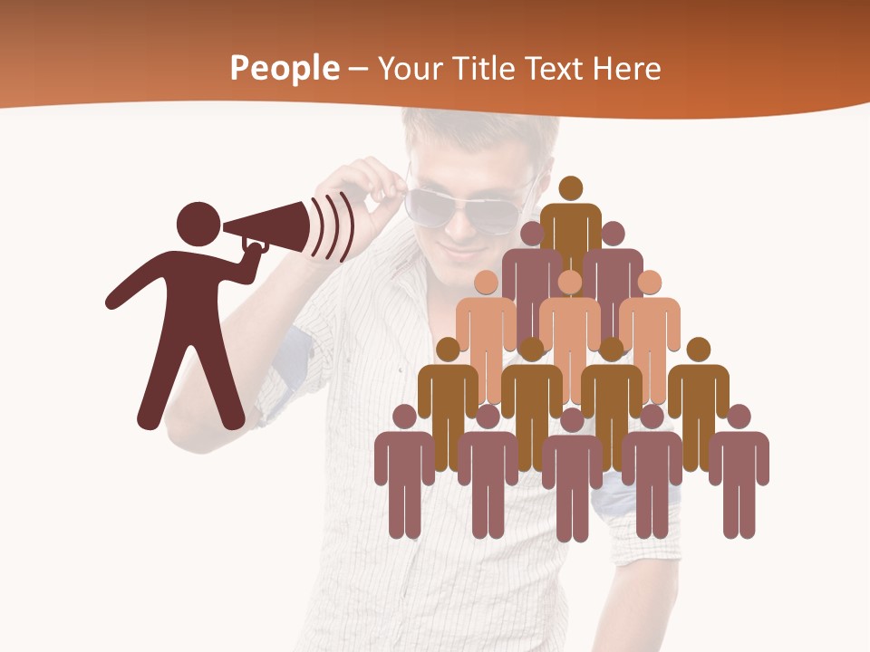 A Man In A White Shirt Is Holding His Sunglasses PowerPoint Template