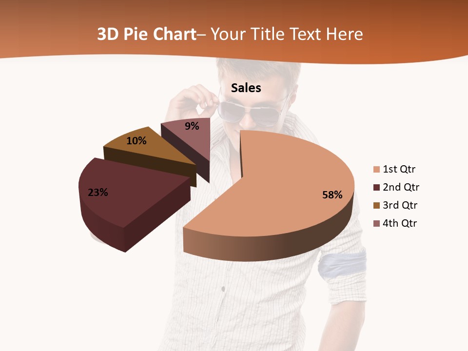 A Man In A White Shirt Is Holding His Sunglasses PowerPoint Template