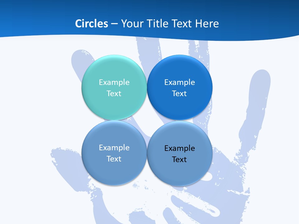 A Blue Hand Print On A White Background PowerPoint Template