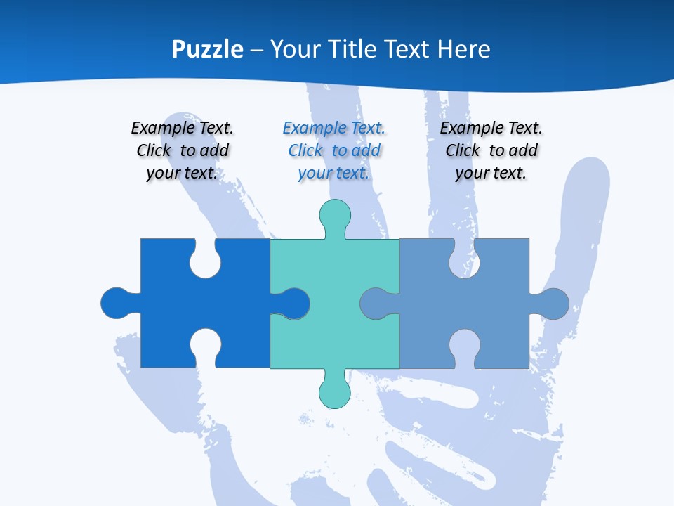 A Blue Hand Print On A White Background PowerPoint Template