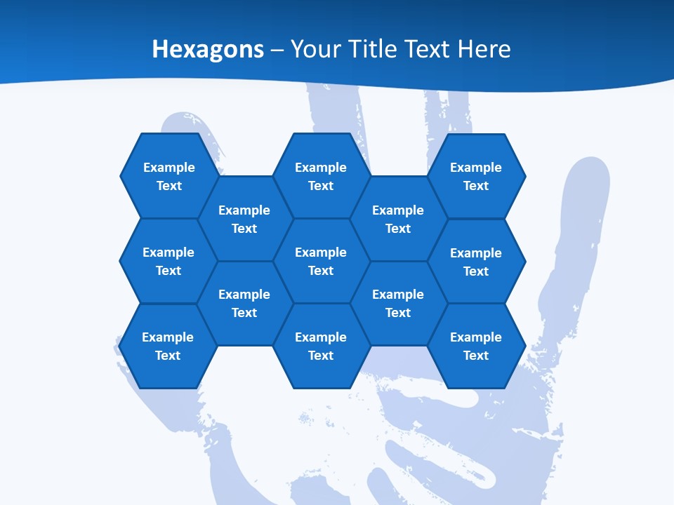 A Blue Hand Print On A White Background PowerPoint Template