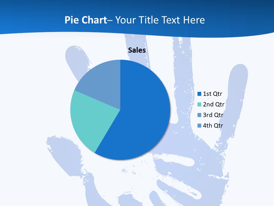 A Blue Hand Print On A White Background PowerPoint Template