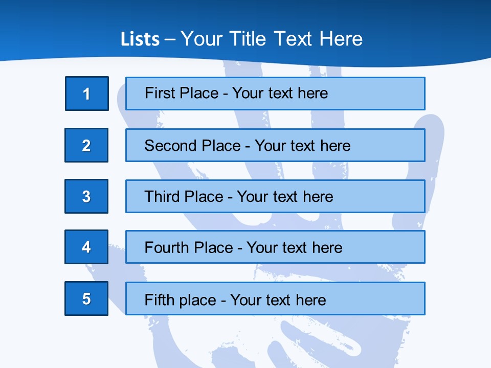 A Blue Hand Print On A White Background PowerPoint Template